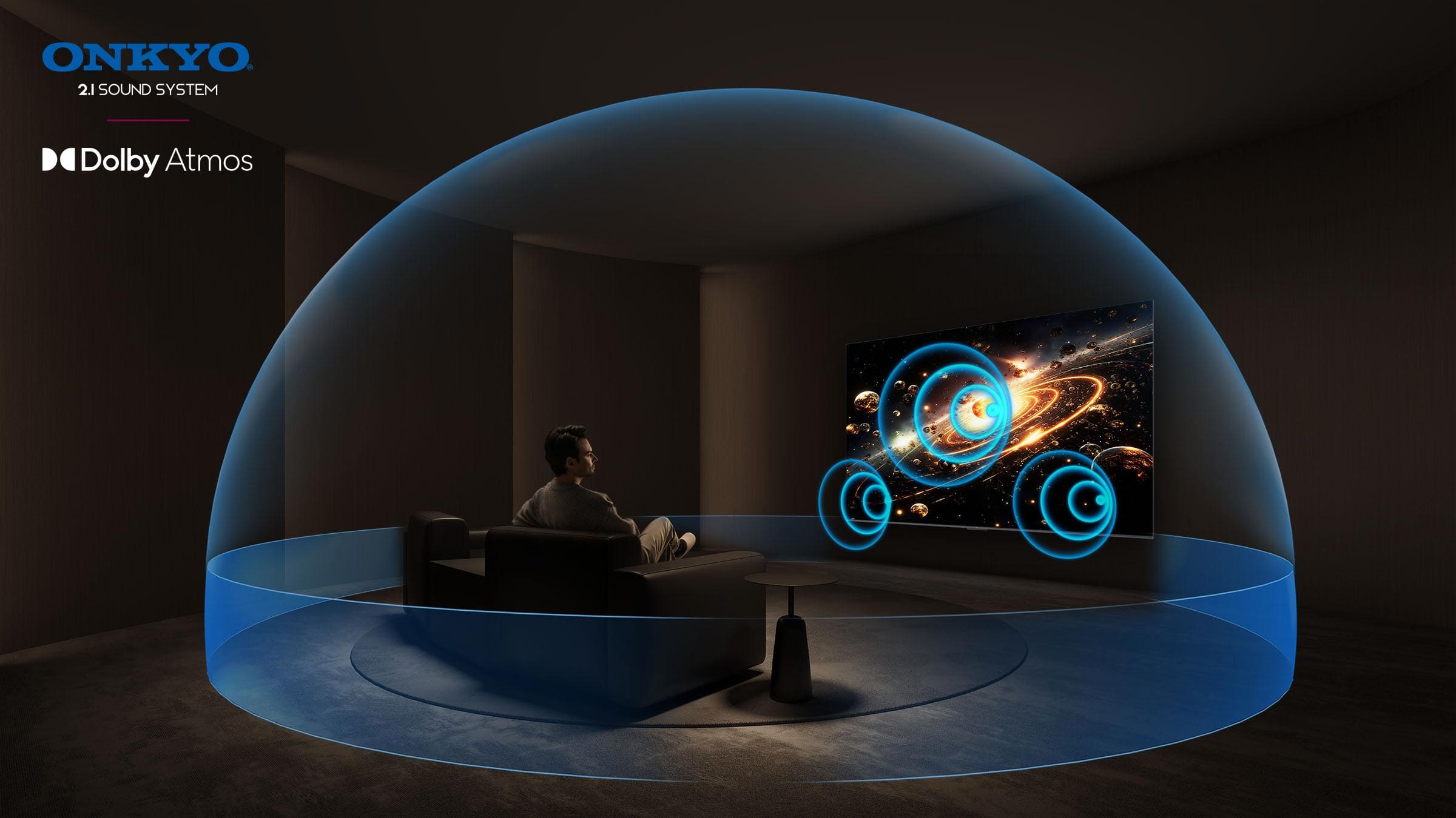 ONKYO 2.1 звукова система з Dolby Atmos