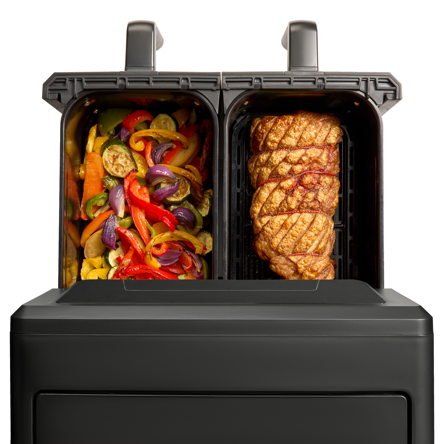 Аерофритюрниця Cuisinart Dual Drawer готує овочі та м’ясо одночасно у двох відділеннях