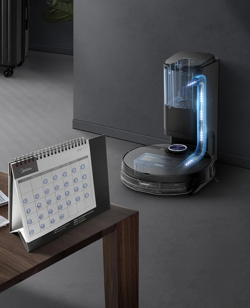 Робот-пилосос чорний, док-станція