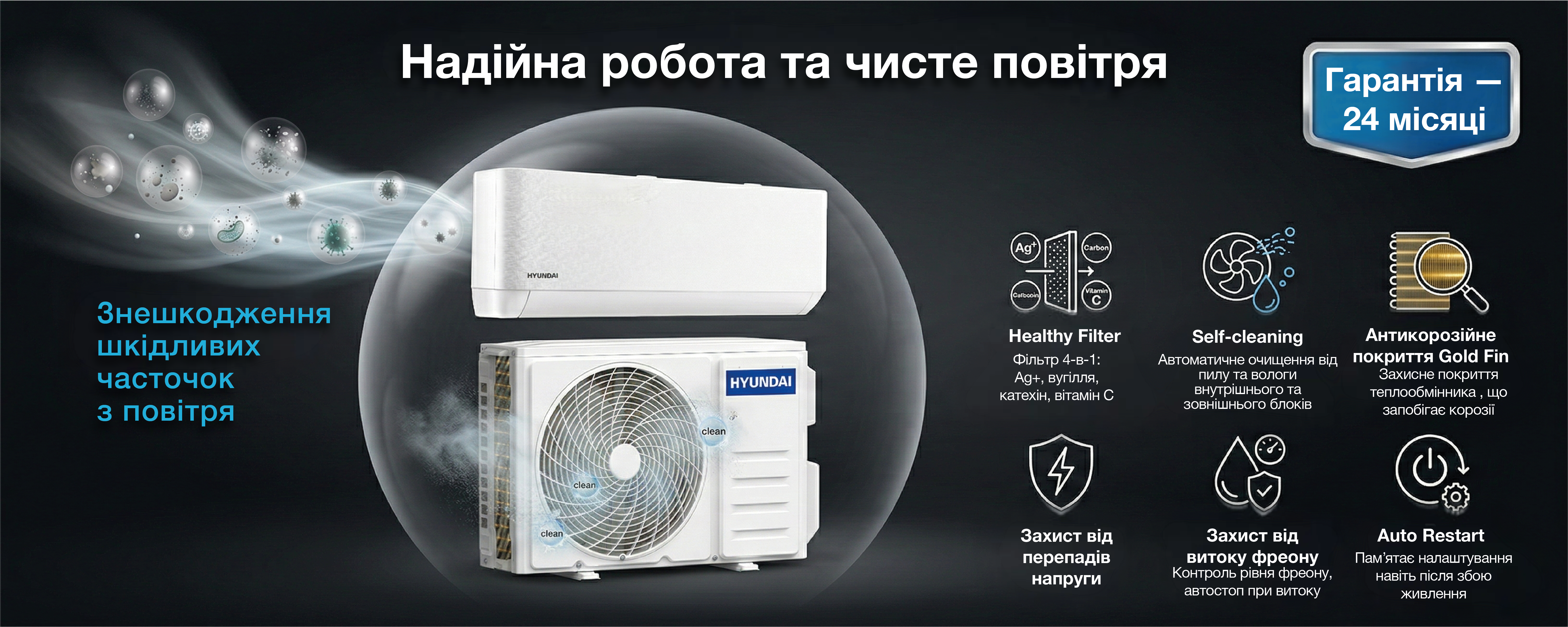 Покрытие GOLD FIn в кондиционере Hyundai ARN/ARN-09HSSUAWF1